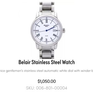 Men's Executive Belair Sapphire Crystal 25 Jewels  Gold Mechanisms Crystal back